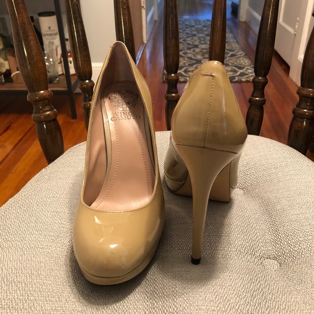 Vince Camuto Nude Leather Pumps